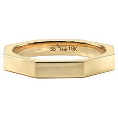 Handcrafted Jacqueline Large Octagonal 18K Gold Band by Single Stone