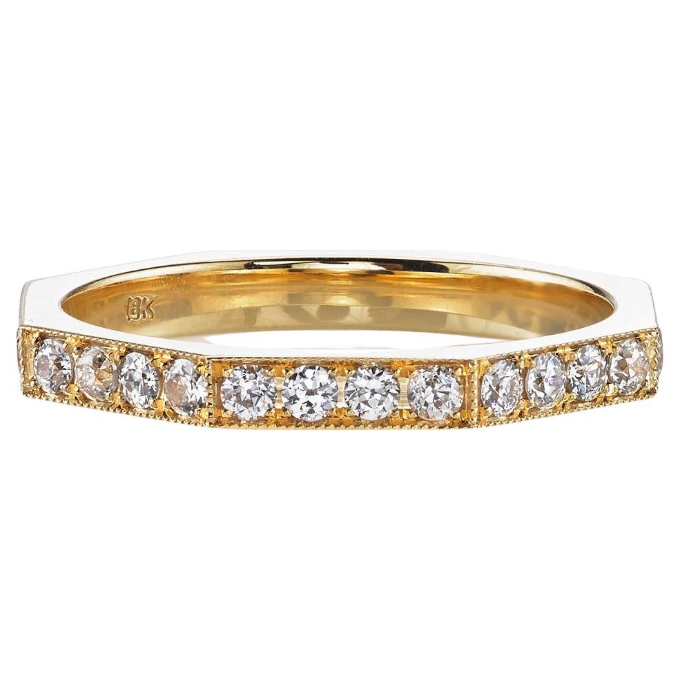 For Sale:  Handcrafted Jacqueline Small Pavé Set Eternity Band by Single Stone
