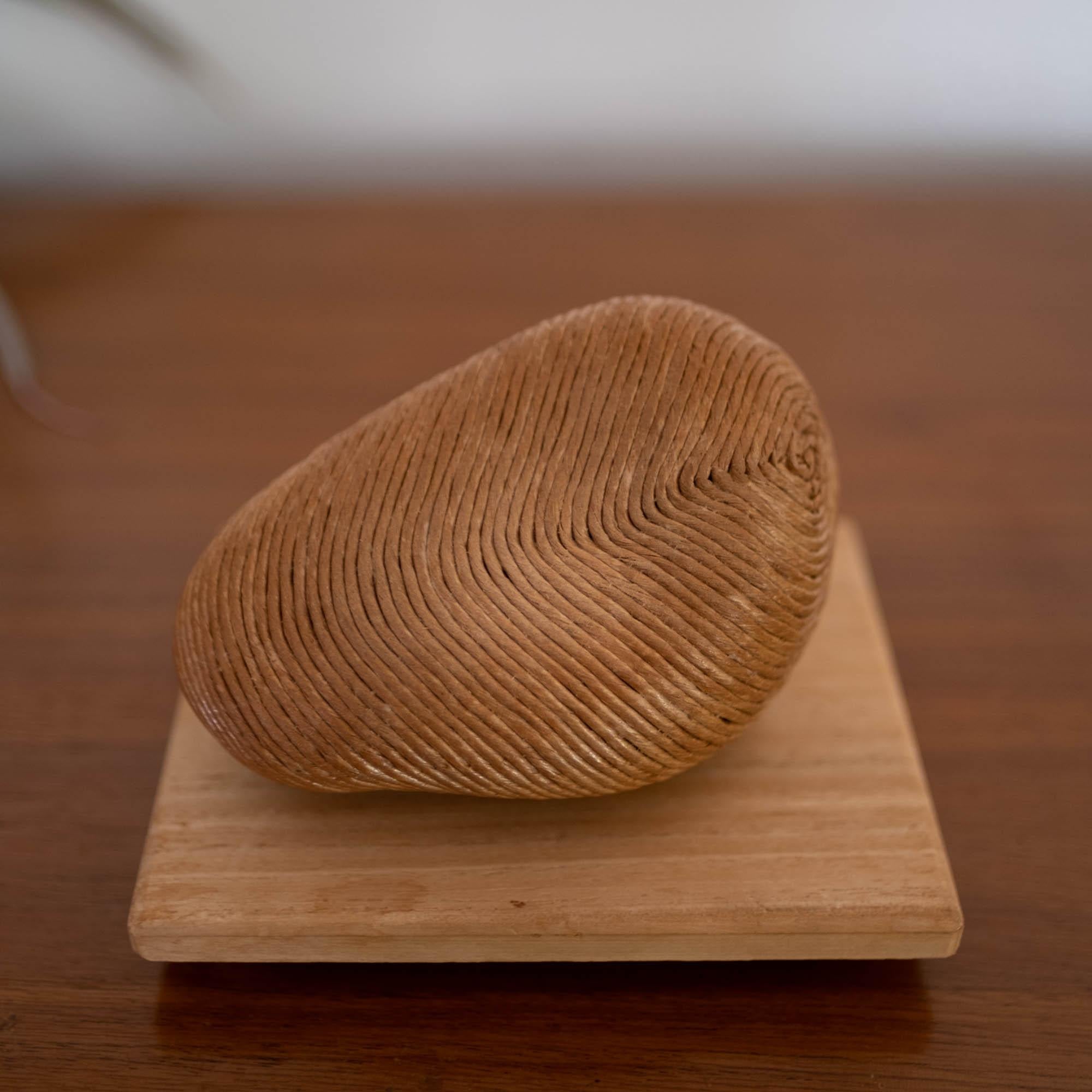 Handcrafted Japanese art rock in its original presentation box. A beautifully made simple form. From the La Jolla estate of Mid-Century Modernist landscape architect Joseph Yamada.