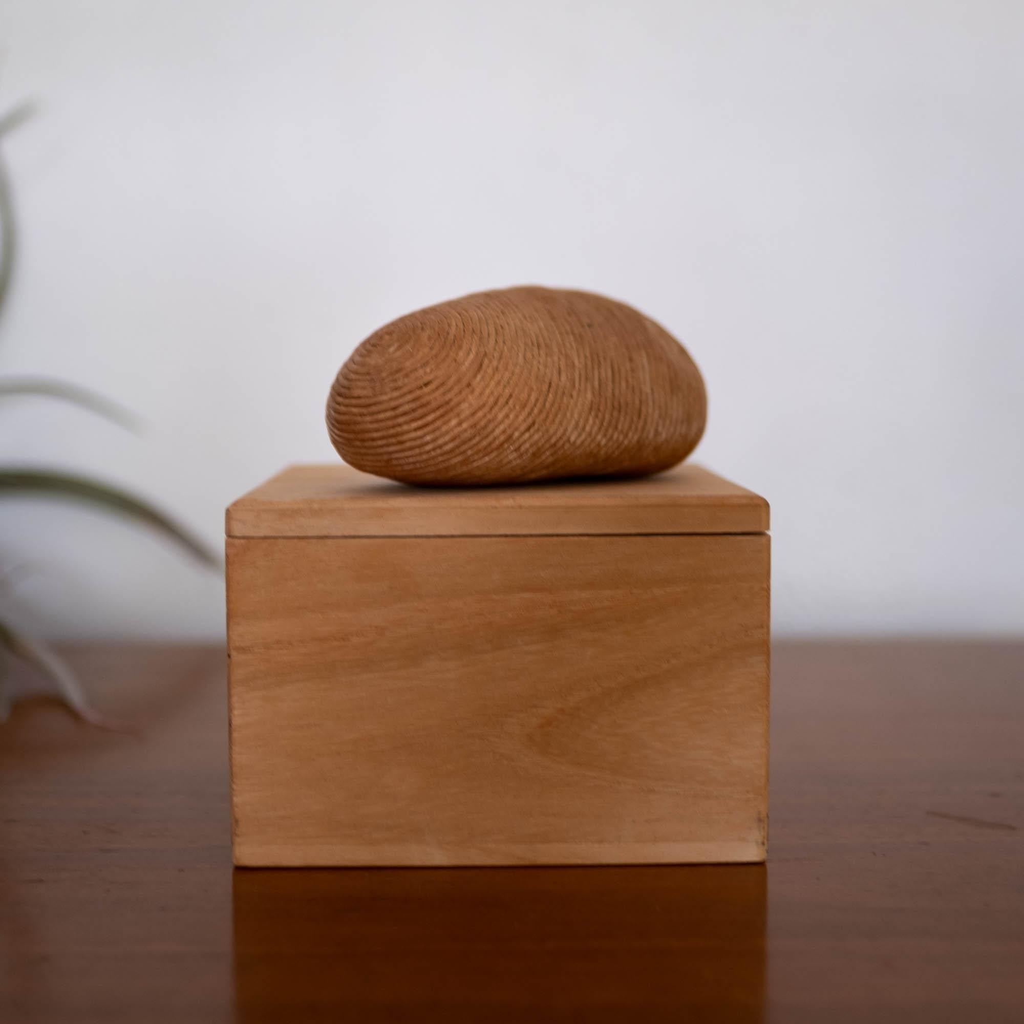 Natural Fiber Handcrafted Japanese Art Rock in a Presentation Box For Sale