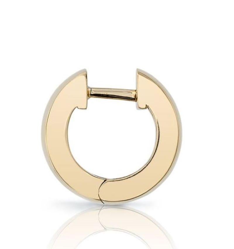 Handcrafted high polished 18K yellow gold huggie hoop earrings.

Our jewelry is made locally in Los Angeles and most pieces are made to order. For these made-to-order items, please allow 8-10 weeks for delivery. In-stock items will ship the