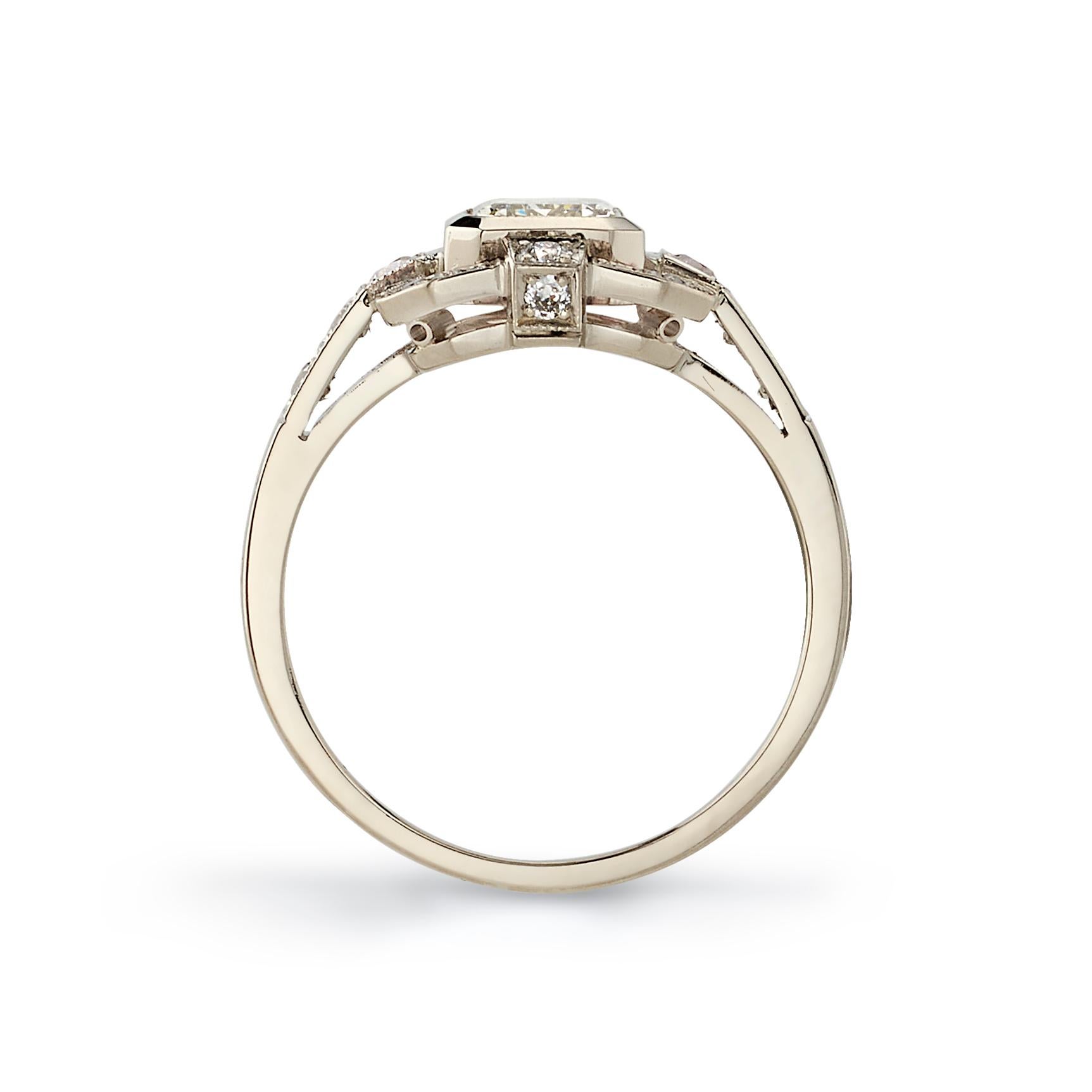 Handgefertigter Katie-Diamantring mit Smaragdschliff von Single Stone im Zustand „Neu“ im Angebot in Los Angeles, CA