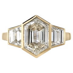 Handcrafted Katya Hexagonal Step Cut Diamond Ring by Single Stone