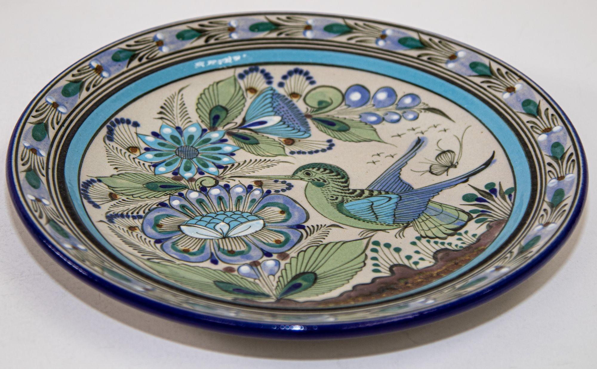 Mexican Handcrafted Ken Edwards Ceramic Wall Plate Tonala Mexico Folk Art Pottery