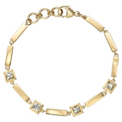 Handcrafted Kiara French Cut Diamond Bracelet by Single Stone
