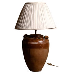 Handcrafted Kinik Clay Vessel Converted Table Lamp