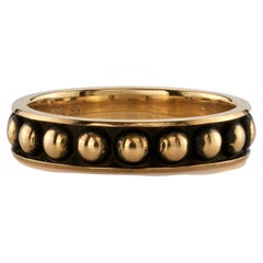 Handcrafted Large Brinly Oxidized Band by Single Stone