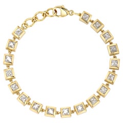 Handcrafted Large Karina French Cut Diamond Bracelet by Single Stone