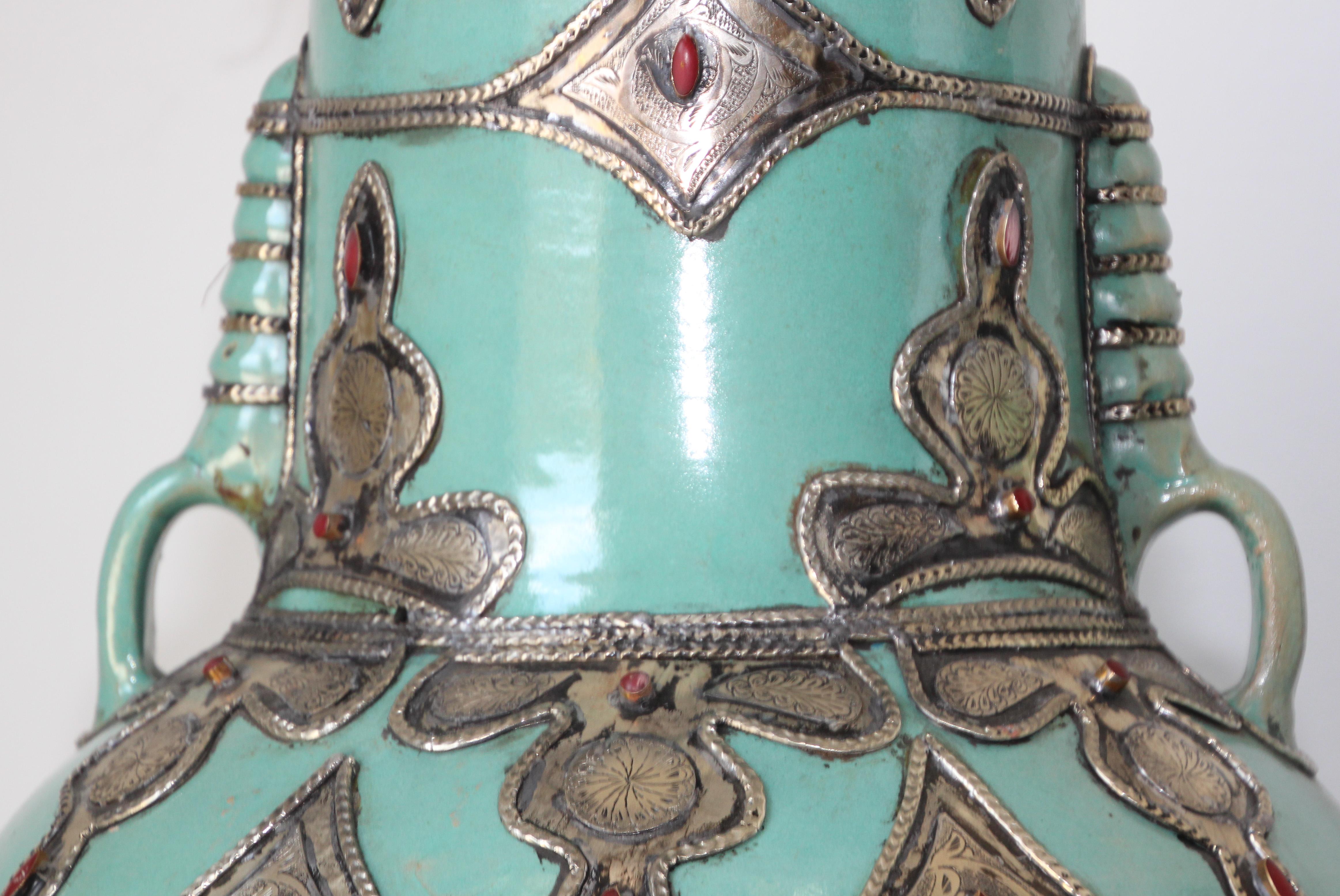 Handcrafted Large Moorish Ceramic Vases with Handles 6