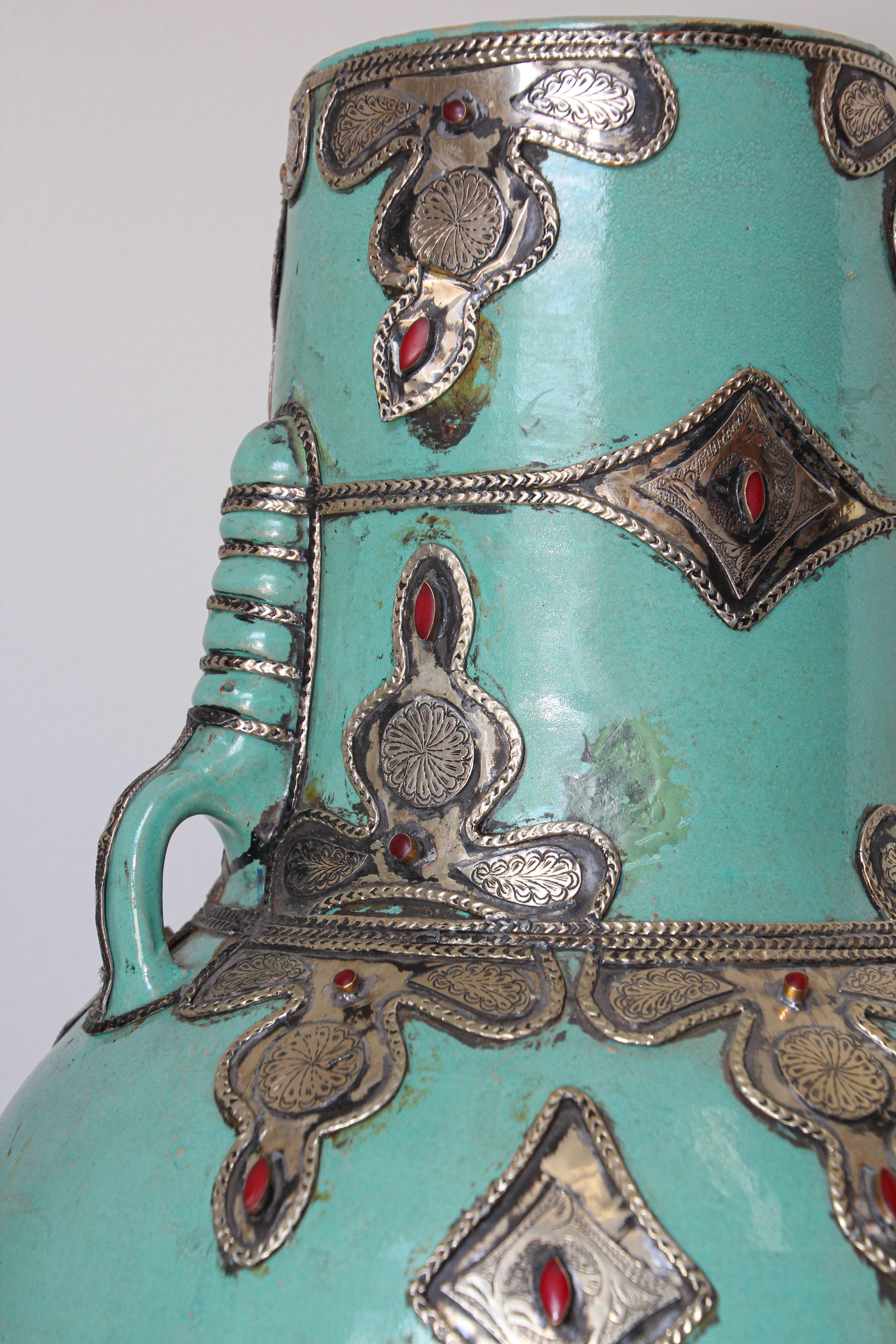 Handcrafted Large Moorish Ceramic Vases with Handles 14