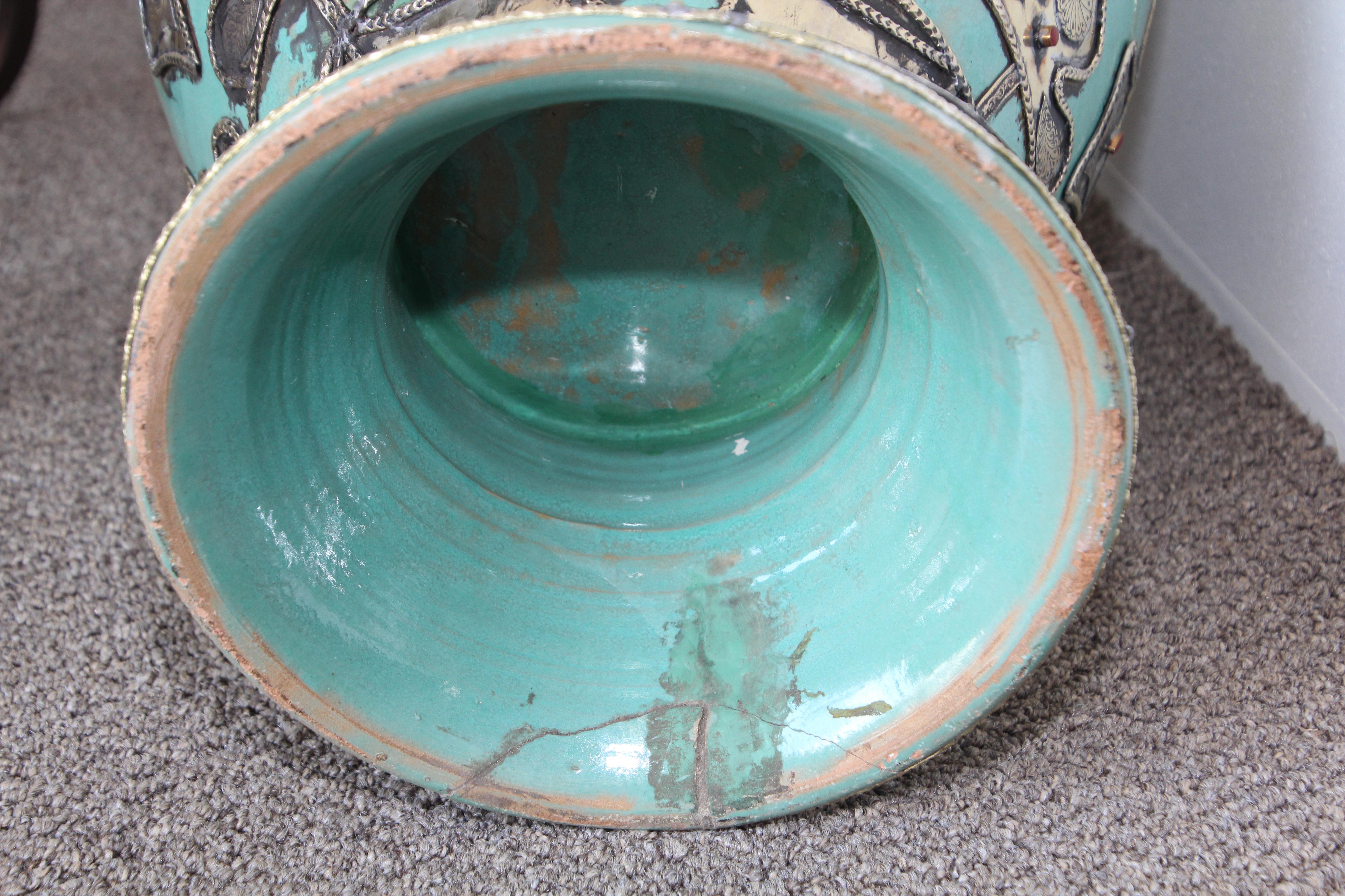 Handcrafted Large Moorish Ceramic Vases with Handles 2