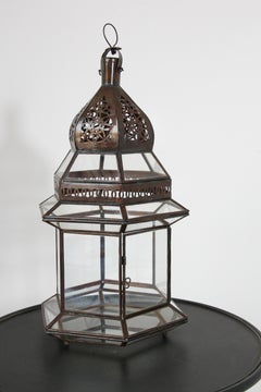 Handcrafted Large Moroccan Clear Glass Candle Lantern