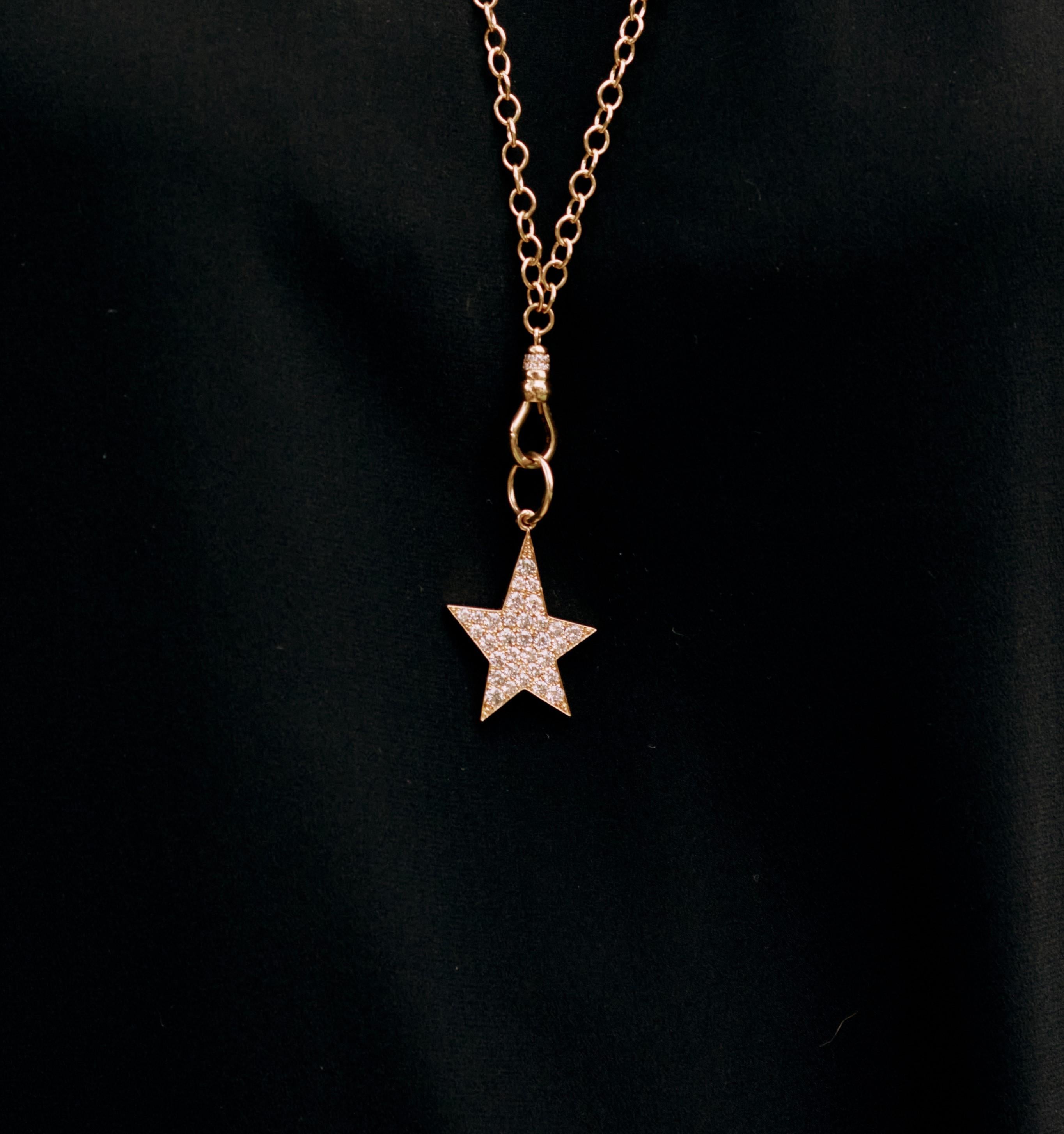 Women's Handcrafted Large Pave Kinsley Star Pendant by Single Stone For Sale