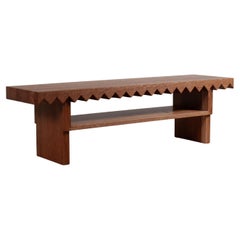 Handcrafted Large Sawtooth Oak Bench