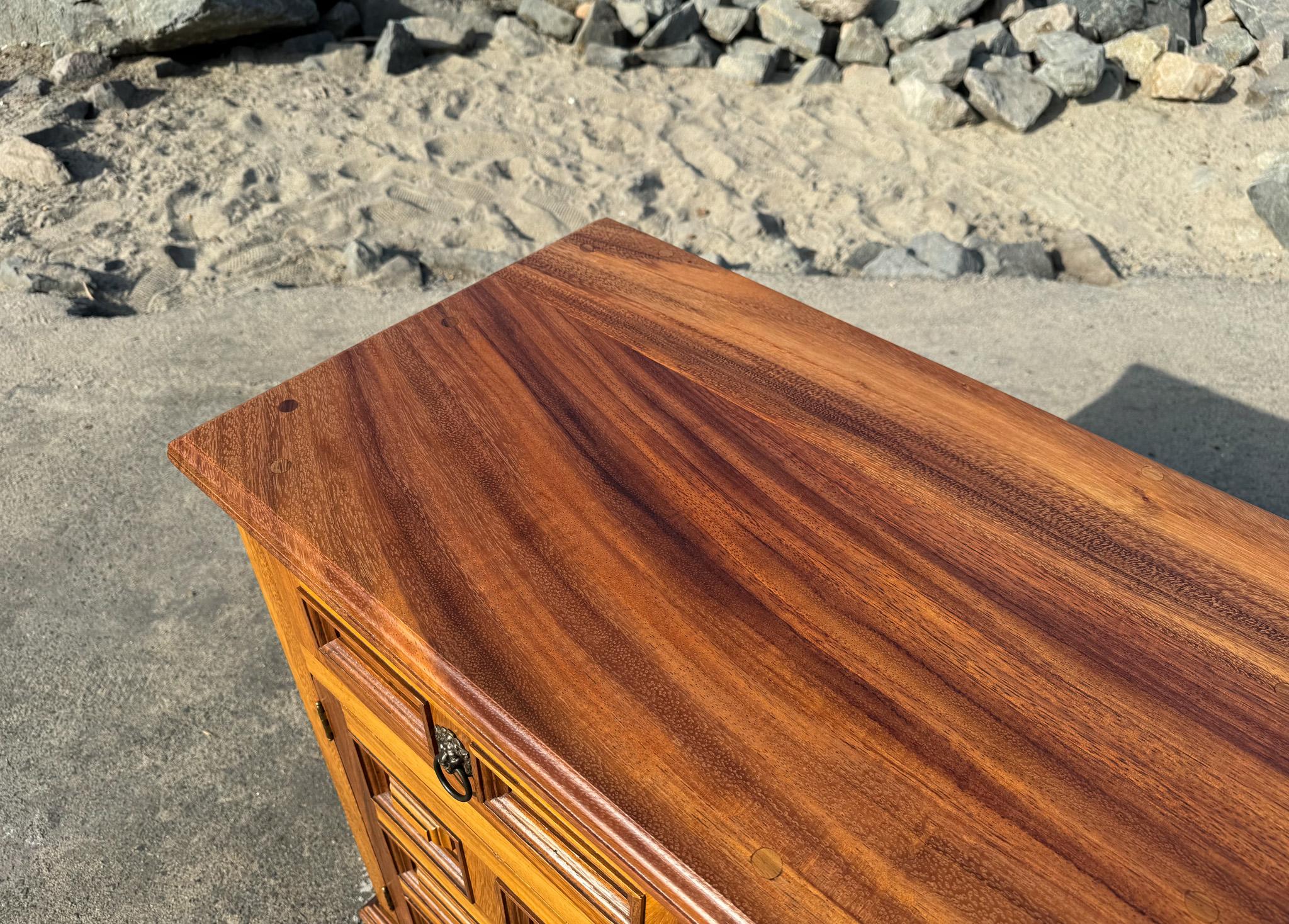 Handcrafted Spanish Colonial Mahogany Credenza, Mexico, c.1970 6