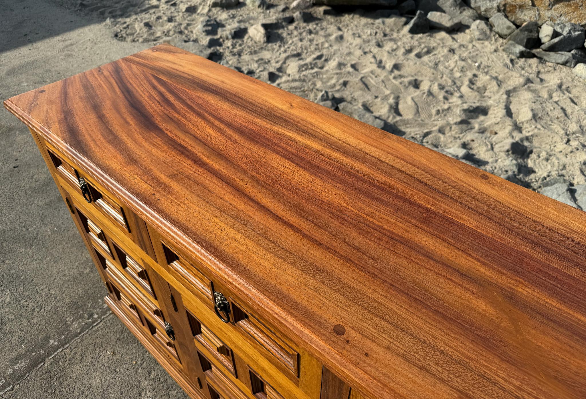 Handcrafted Spanish Colonial Mahogany Credenza, Mexico, c.1970 10