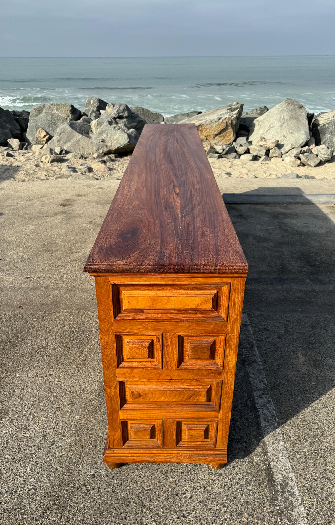 Handcrafted Large Scale Spanish Colonial Mahogany Credenza, Mexico, c.1970 12