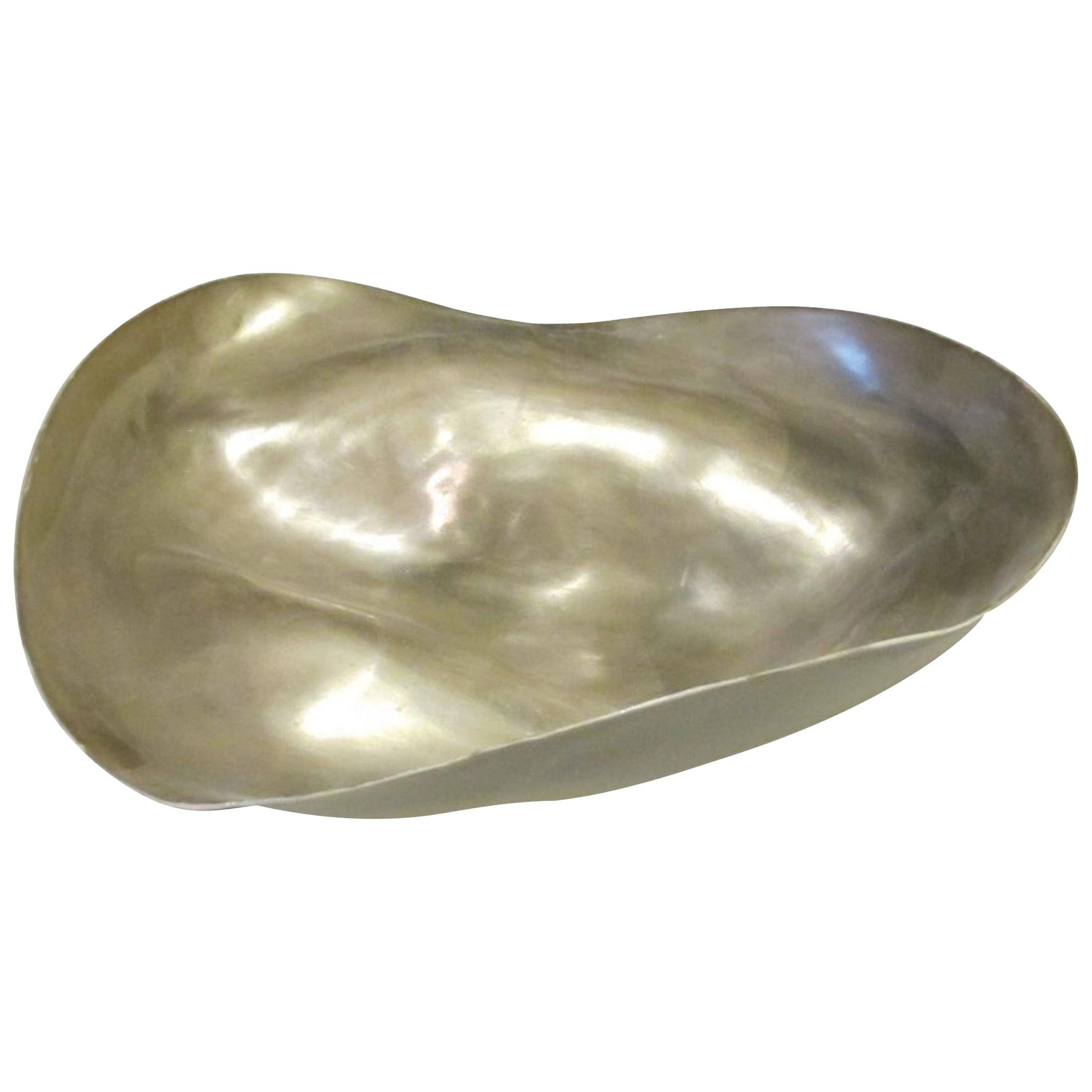Handcrafted Medium Silver Leaf Bowl, Italy, Contemporary