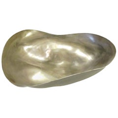 Silver Leaf Large Porcelain Bowl, Italy, Contemporary