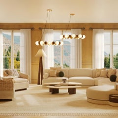 Lámpara de suspensión artesanal Laurent con detalles de nogal by Nolita Harbour