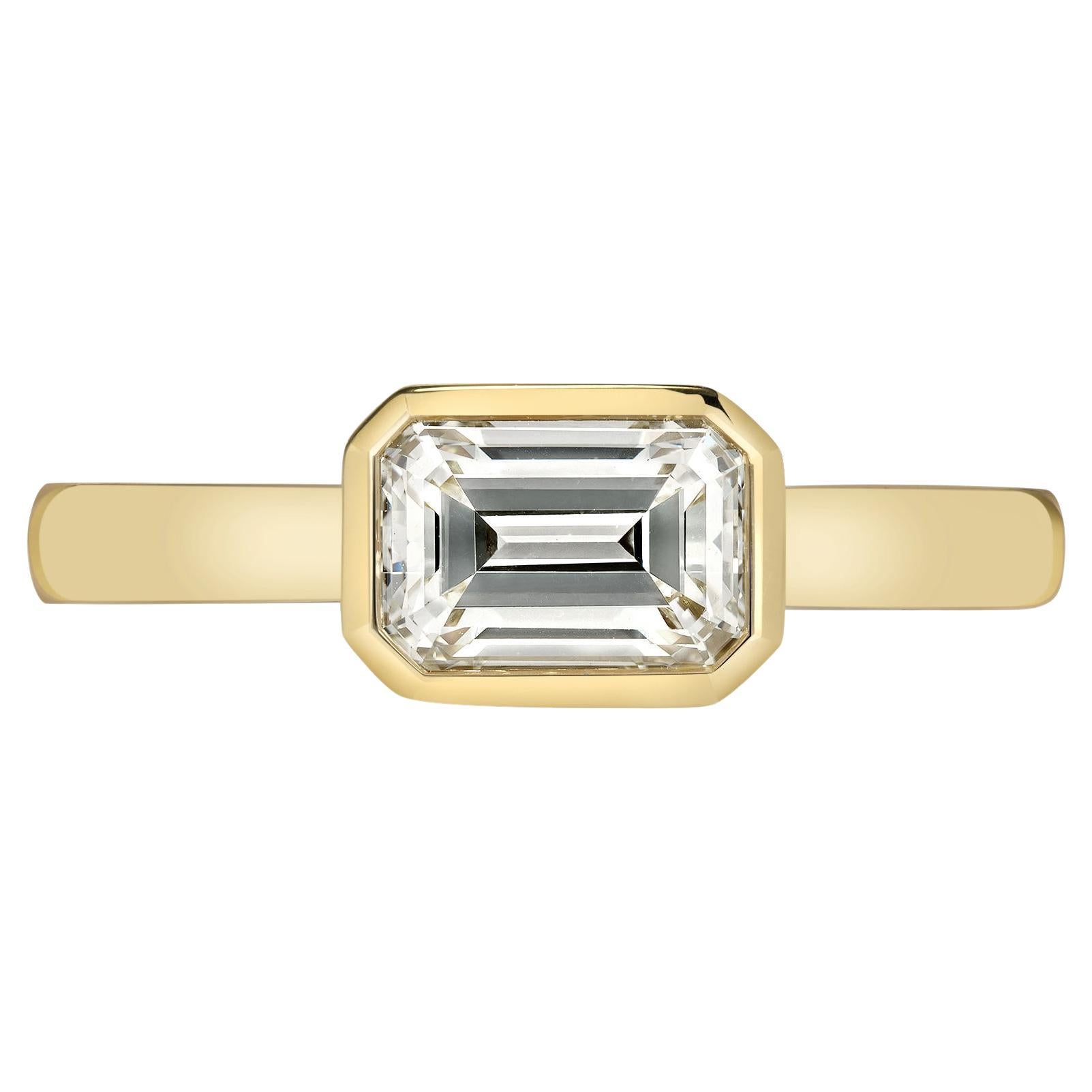 Handcrafted Leah Emerald Cut Diamond Ring by Single Stone