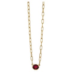 Handcrafted Leah Oval Cut Ruby Pendant Necklace by Single Stone