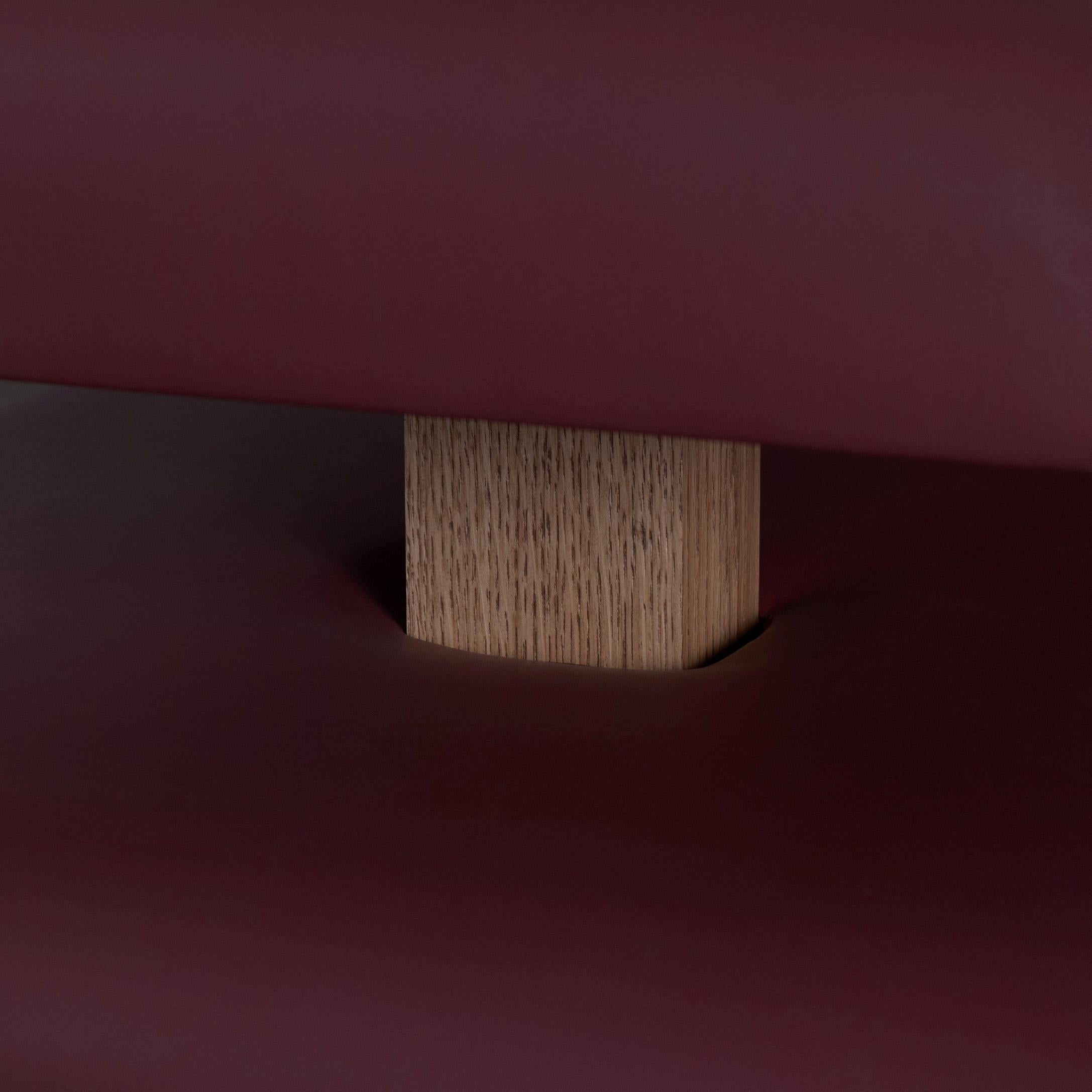 Inglese Letto da giorno artigianale in pelle e Oak in vendita