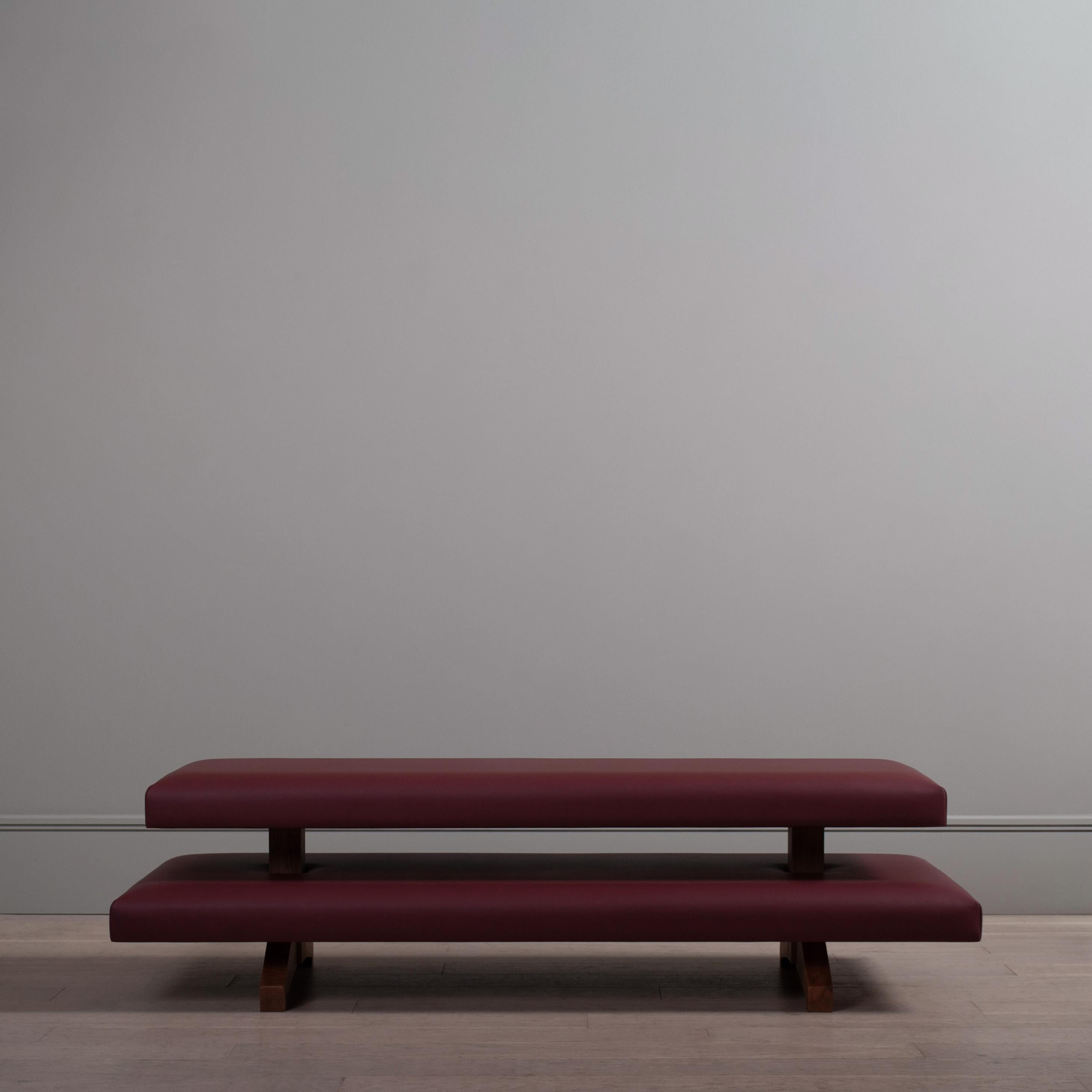 Letto da giorno artigianale in pelle e Oak in vendita 1
