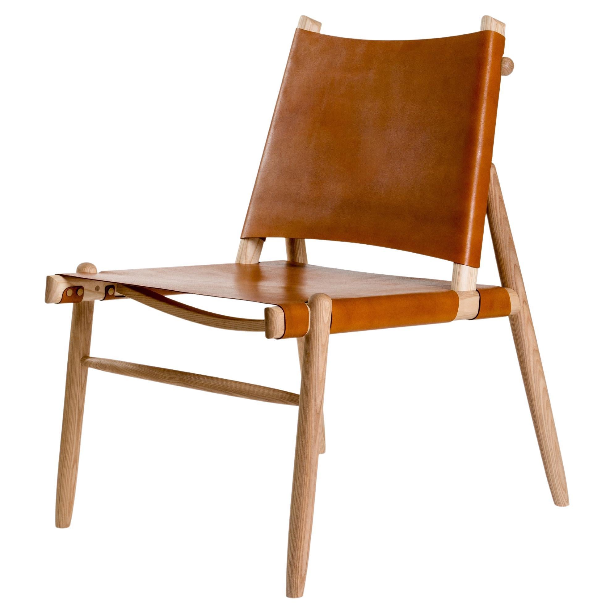 Handcrafted Leather Sling Easy Chair