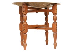 Handcrafted Liberty of London Folding Tea Table, Brass Tray, 1900s