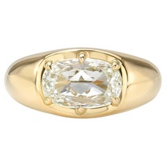 Handgefertigter Lila-Diamantring mit antikem Kissenschliff von Single Stone