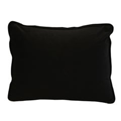 Handcrafted Linen and Cotton Cushion in Black, White and Beige, Spain, 2025