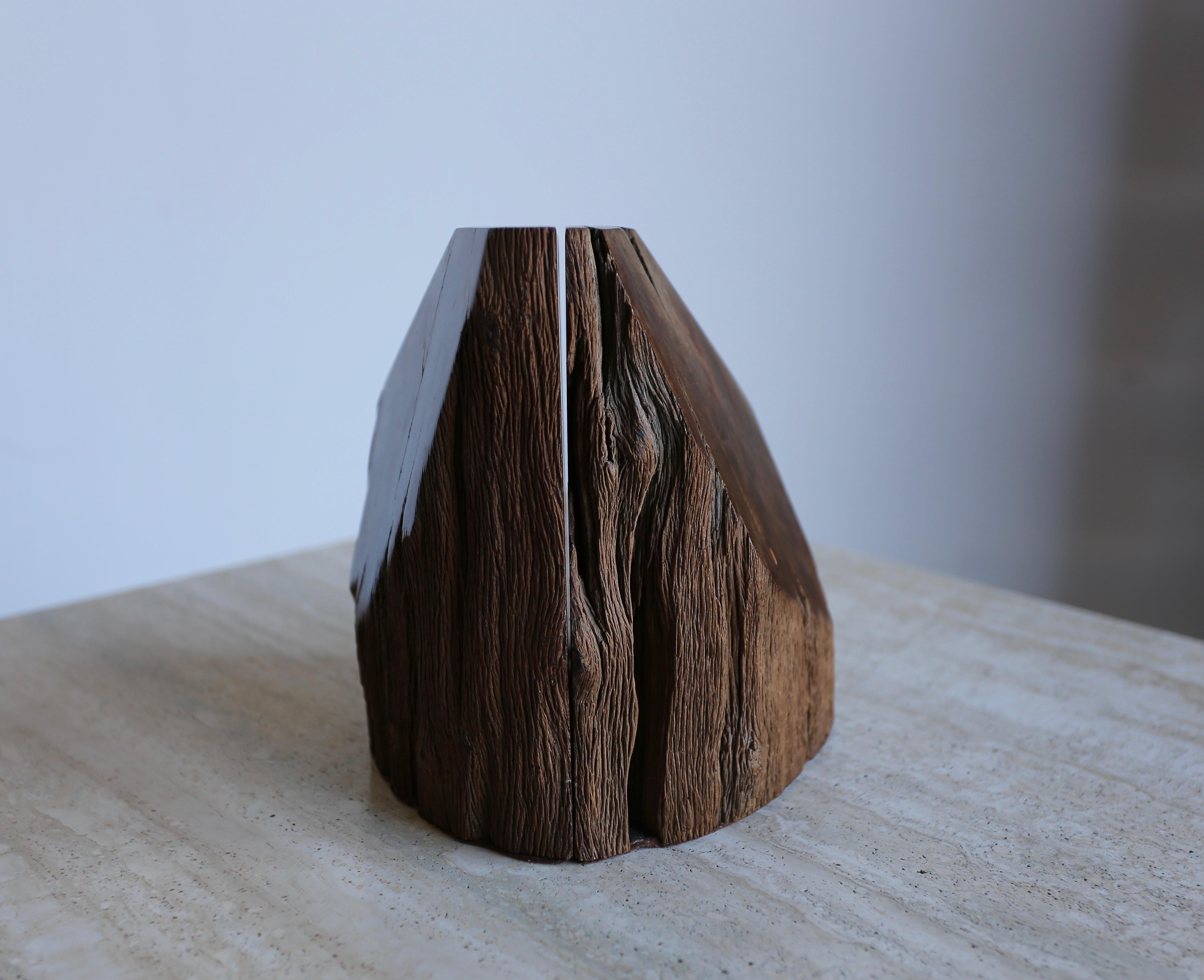 Handcrafted Live Edge Wood Bookends In Good Condition In Costa Mesa, CA