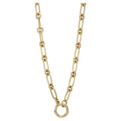 Handcrafted Lo Annex Oval and Round Link Necklace by Single Stone
