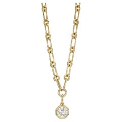 Handcrafted Lola Old European Cut Diamond Drop Necklace by Single Stone