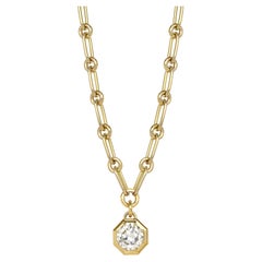 Handcrafted Lola Old European Cut Diamond Pendant Necklace by Single Stone