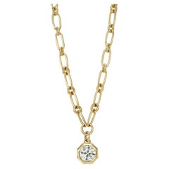 Handcrafted Lola Old European Cut Diamond Pendant Necklace by Single Stone