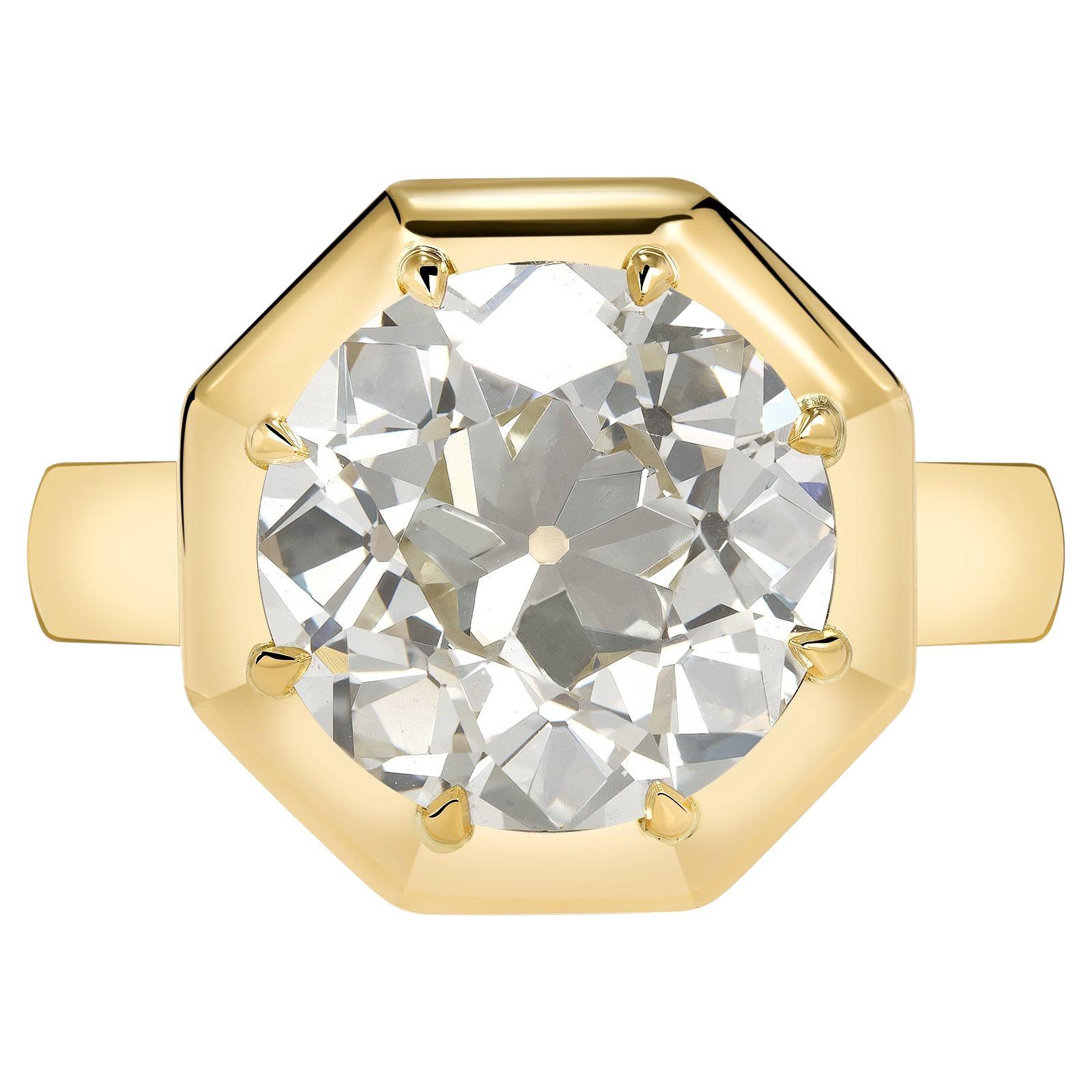 Handcrafted Lola Old European Cut Diamond Ring by Single Stone For Sale