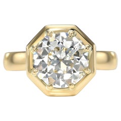 Handcrafted Lola Old European Cut Diamond Ring by Single Stone