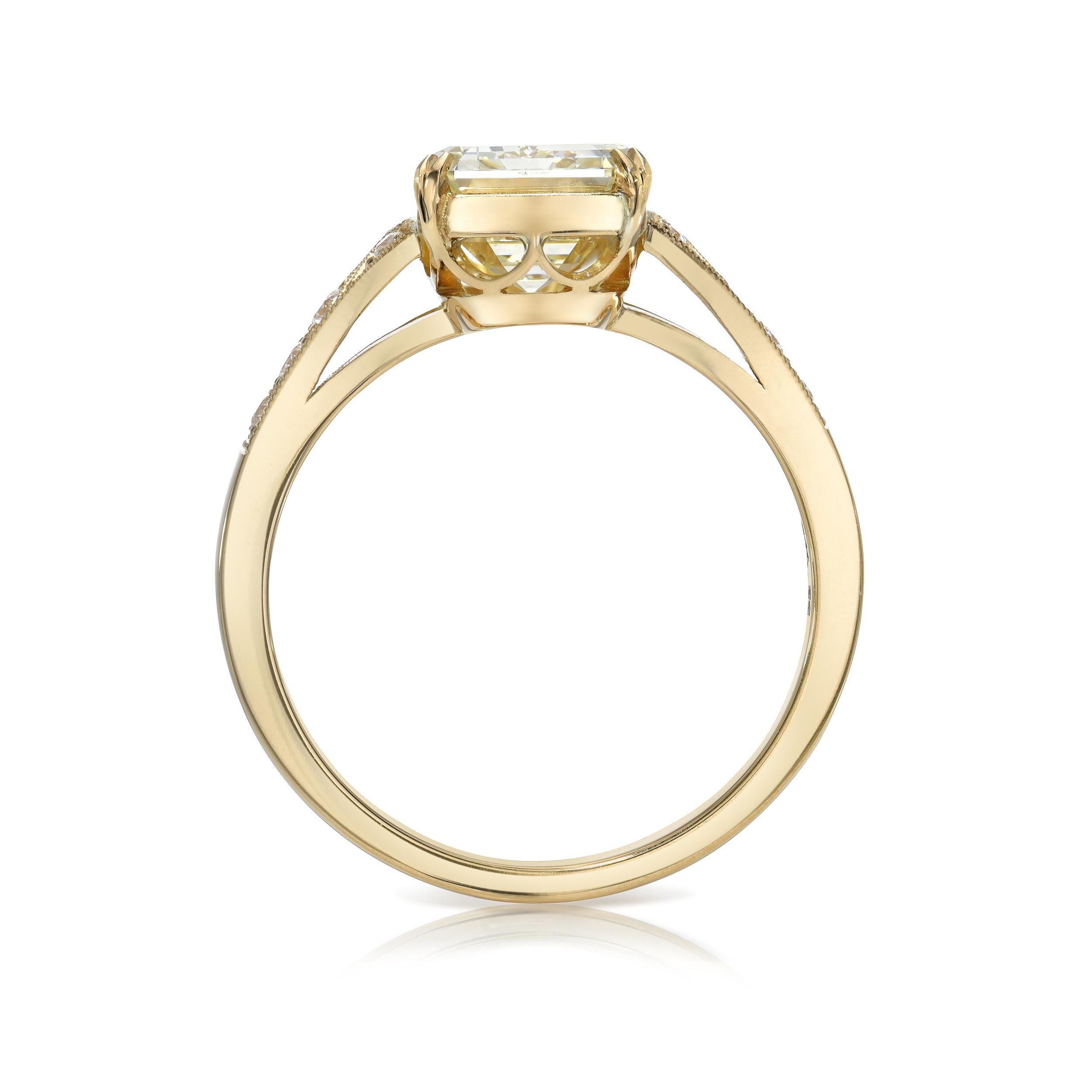 Handgefertigter Lorraine-Diamantring mit Smaragdschliff von Single Stone im Zustand „Neu“ im Angebot in Los Angeles, CA