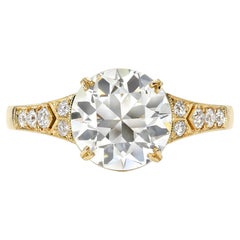 Handcrafted Lorraine Old European Cut Diamond Ring by Single Stone