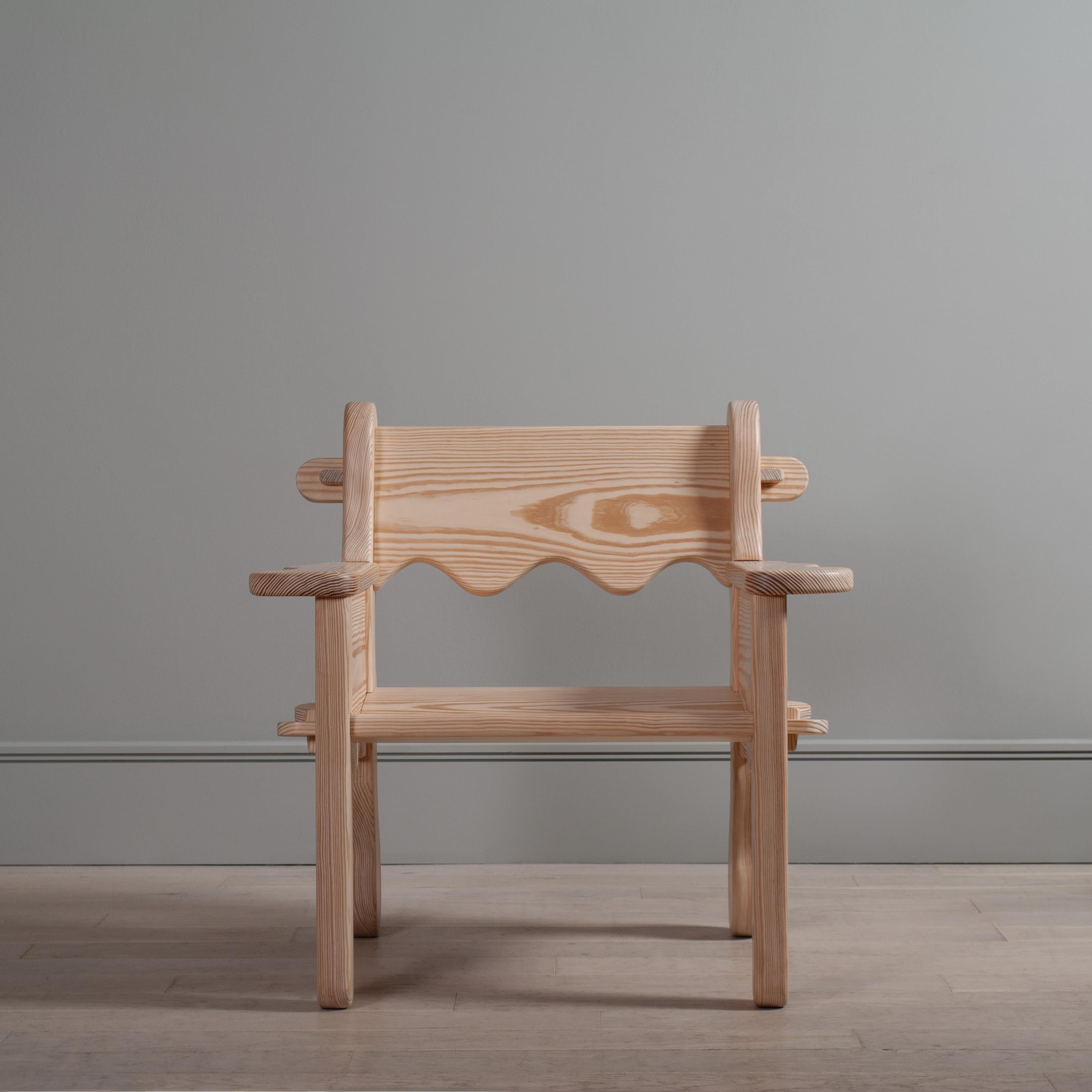 Organic Modern Handcrafted Lounge Chair For Sale