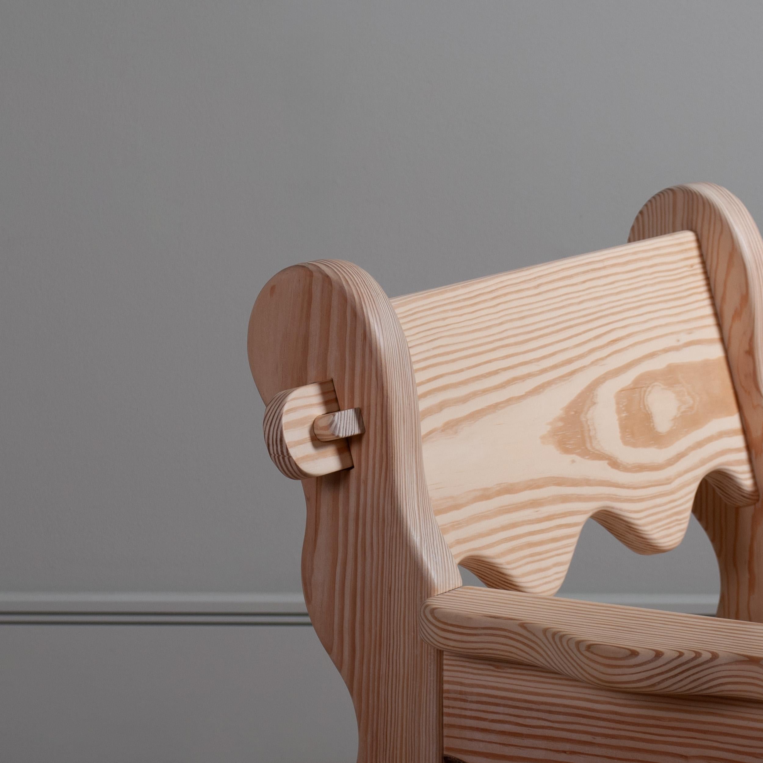 Contemporary Handcrafted Lounge Chair For Sale