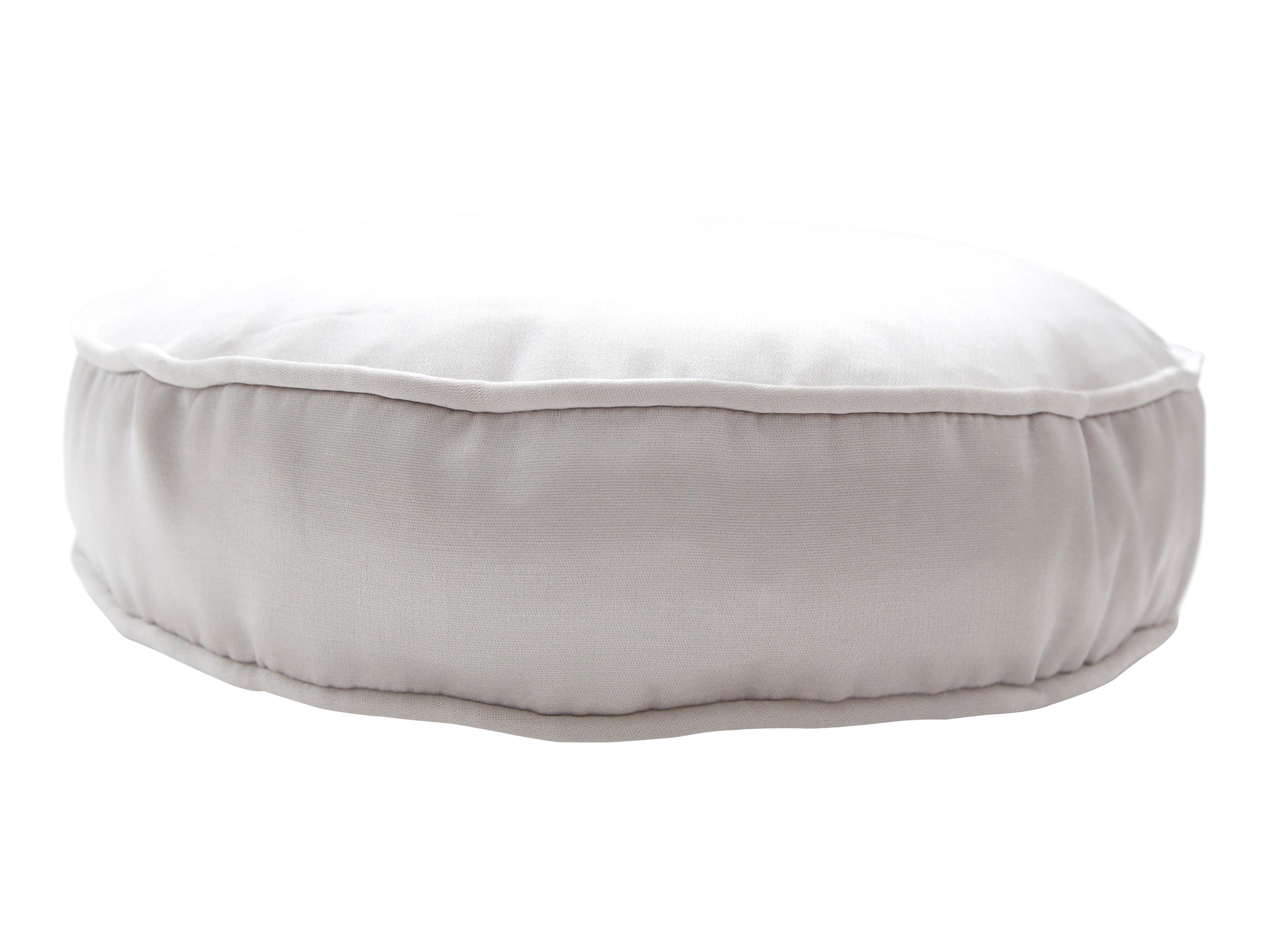 American Handcrafted Lustrous Fabric Subtle Sheen Round Box Pillow Hypoallergenic For Sale