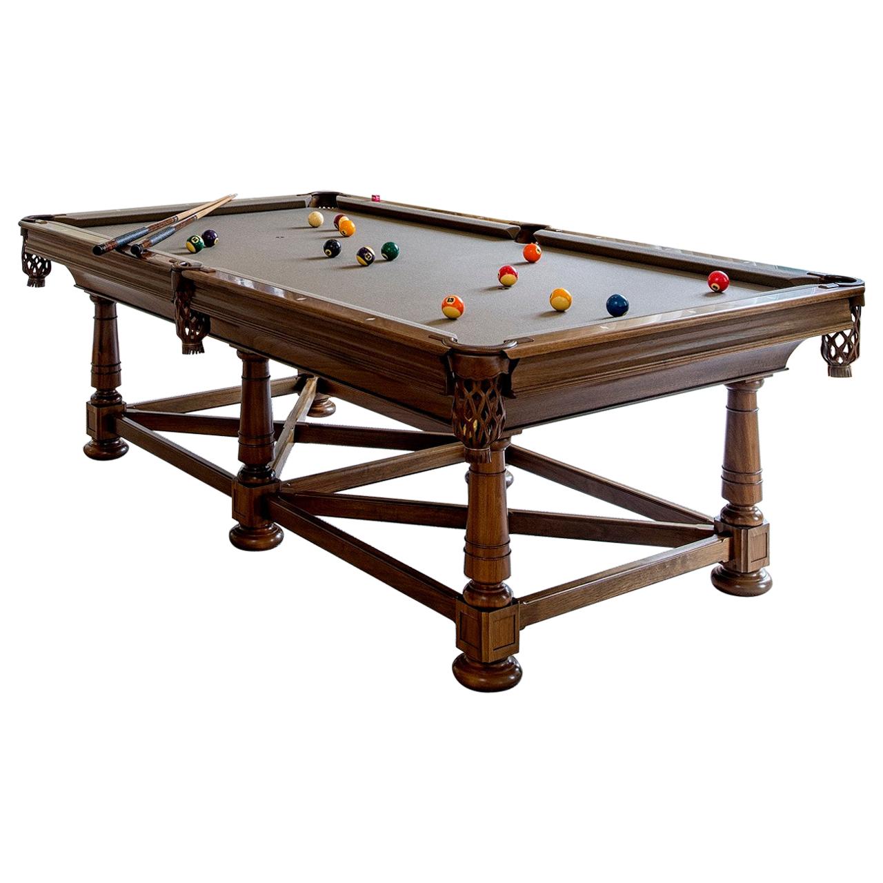Handcrafted Mahogany Wood Blatt Billiards Raleigh Pool Table For Sale