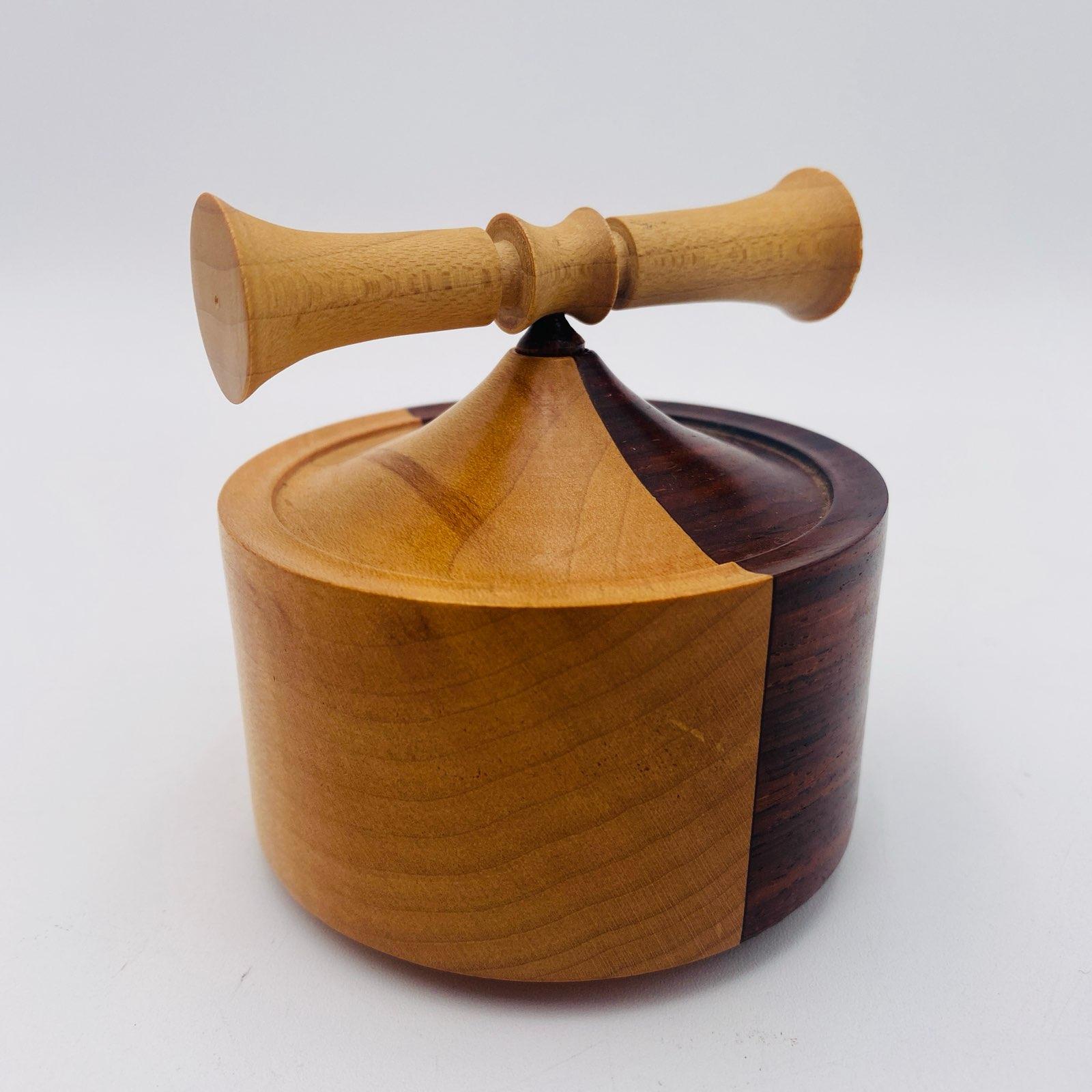Handgefertigte Vase aus Ahorn und Cocobolo Holz Signiert im Angebot 2