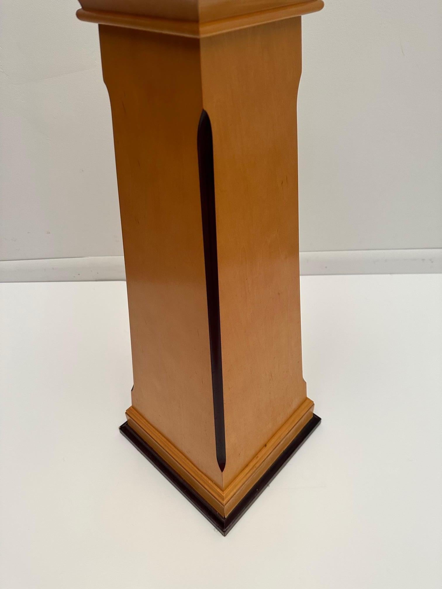 American Handcrafted Maple Pedestal in the Manner of Michael Graves For Sale
