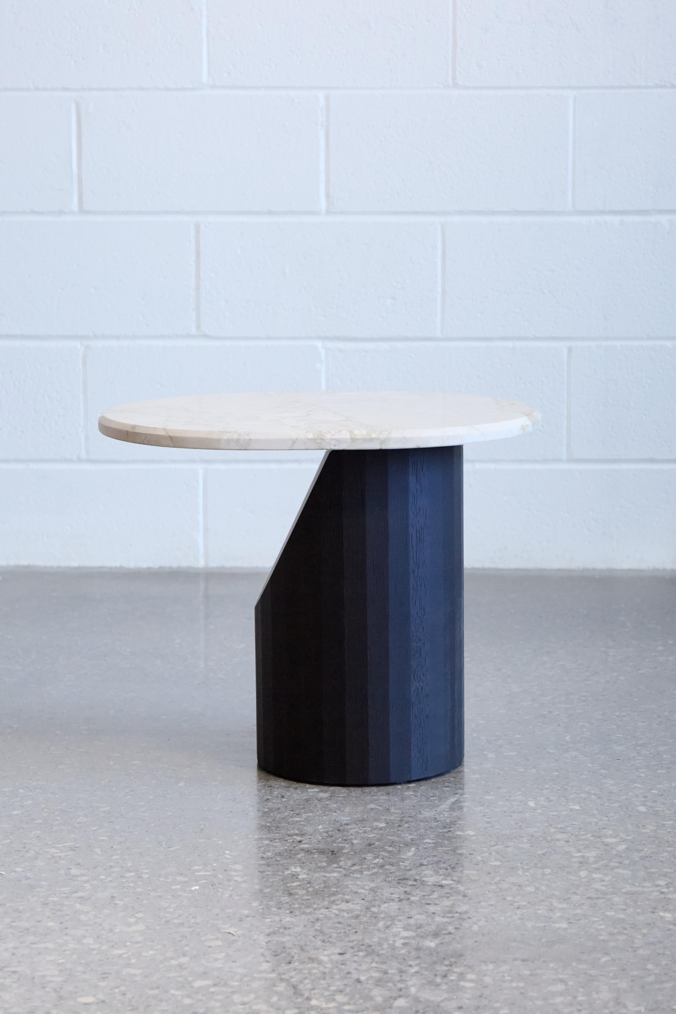 Canadian Handcrafted Marble & Blackened Oak Large Nesting Table by Mary Ratcliffe Studio For Sale