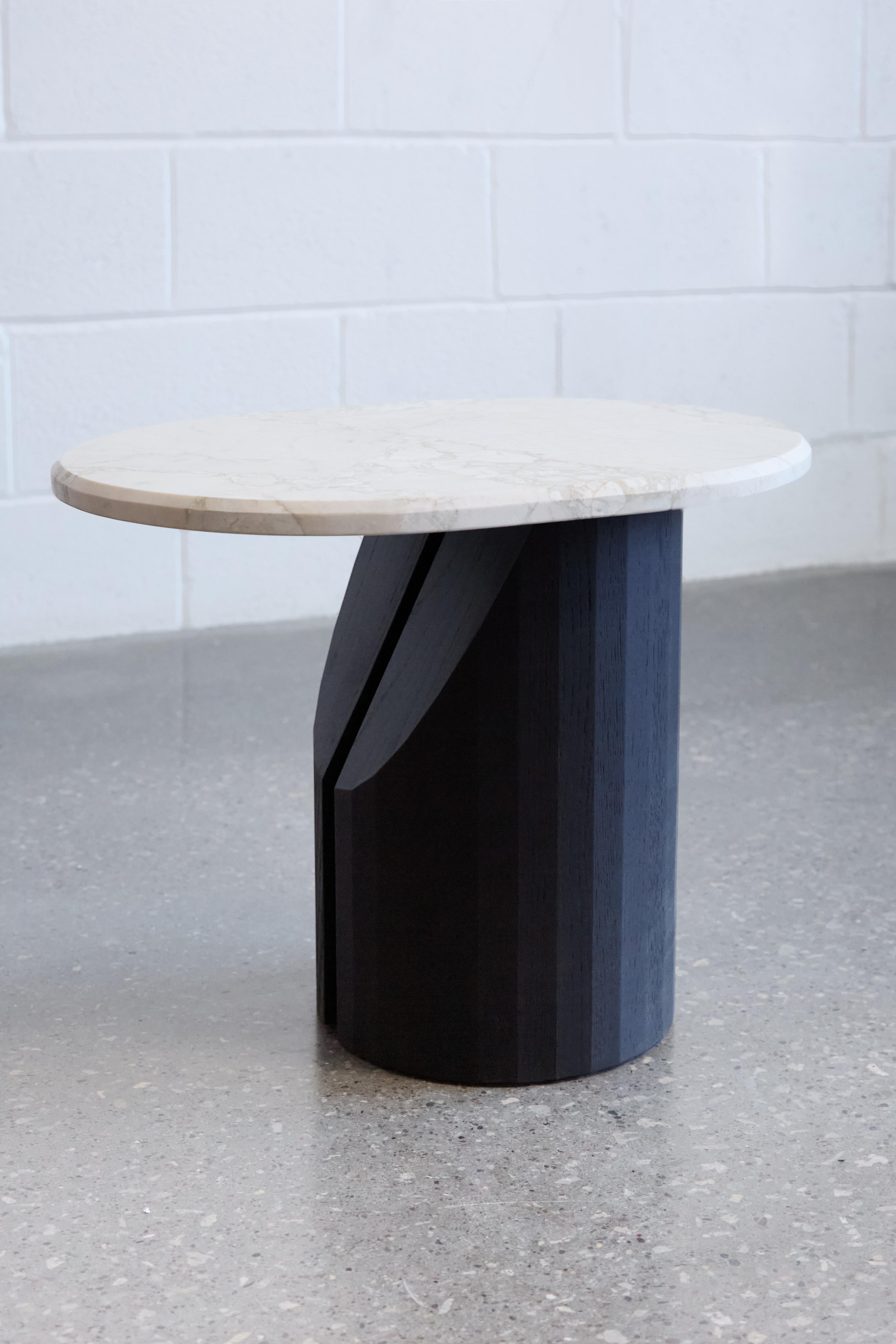 Handcrafted Marble & Blackened Oak Large Nesting Table by Mary Ratcliffe Studio In New Condition For Sale In Toronto, ON