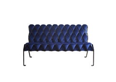 Handgefertigte Matrice-Set aus schwarzem Stahl und blauem Samt, anpassbar